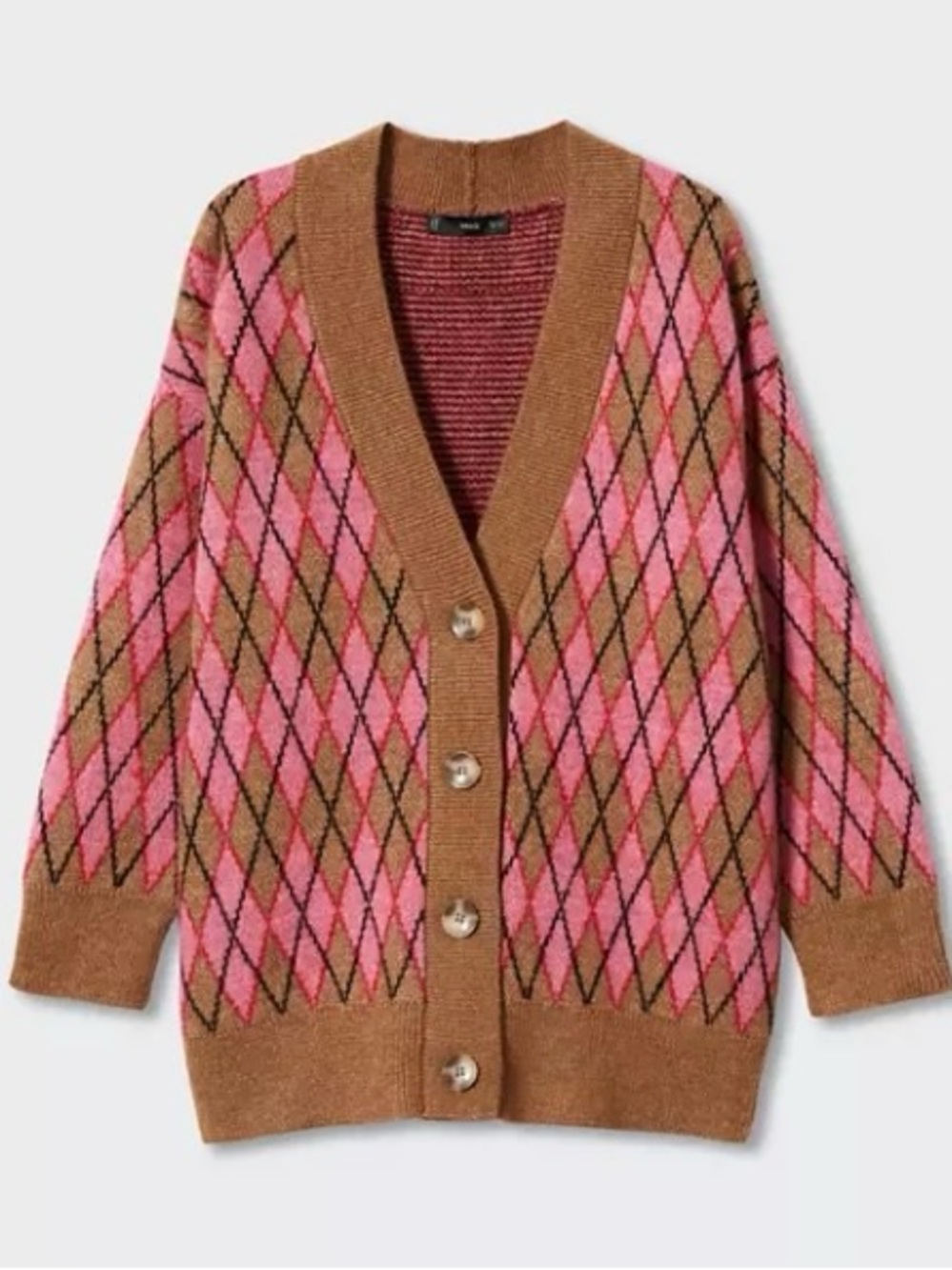 Mango | Knitted Cardigan with Diamonds | 2XL
